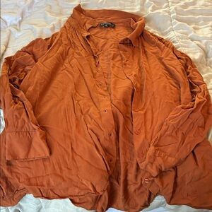 Eloquii rust button down shirt